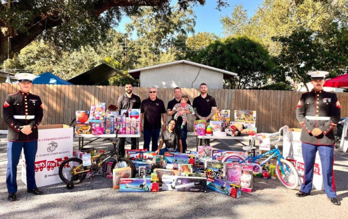 Young and Younger with Toys For Tots drive